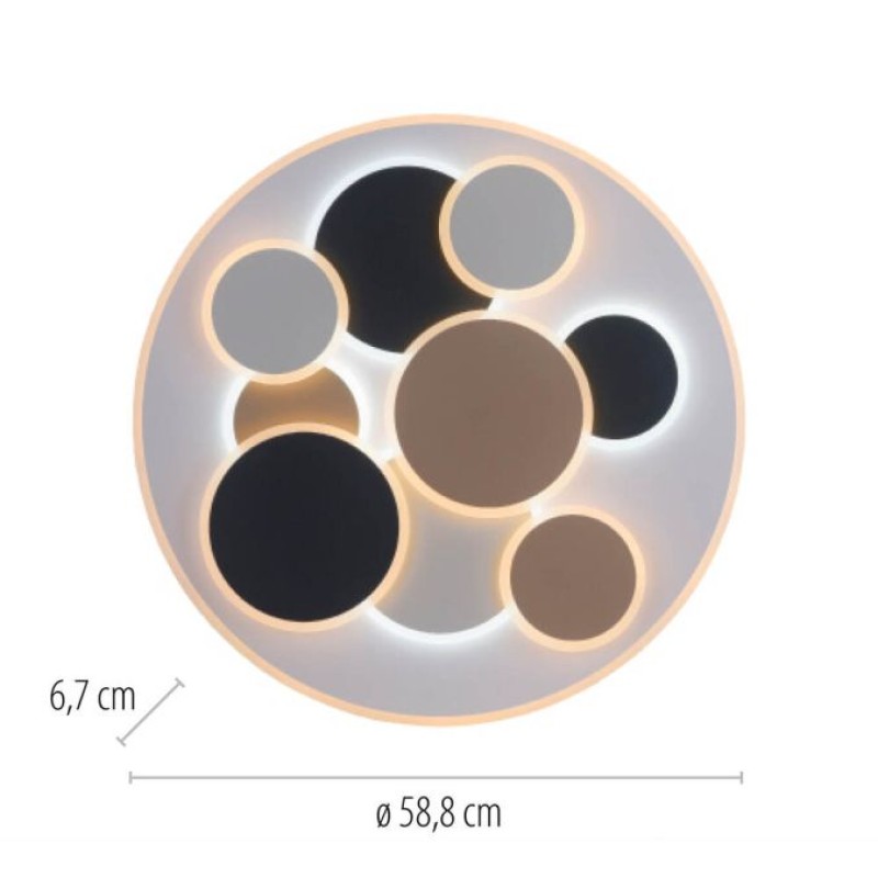 JUST LIGHT.-MODENA Φωτιστικό Οροφής LED, Στρογγυλό, Multicolor, Dimmable, CCT 3000-6500K, με Μνήμη