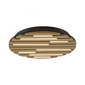 JUST LIGHT.-AKUSTIK Φωτιστικό Οροφής LED, Στρογγυλό με Φυσικό Ξύλο Δρυός & Ακουστικό Πάνελ, 3000K ΚΩΔ.-SL15592-79