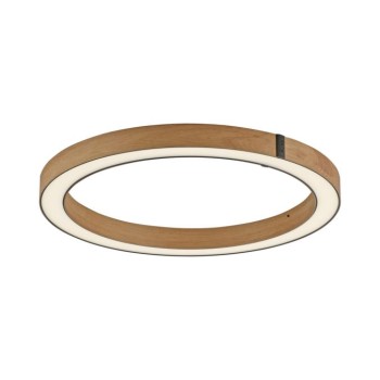 Paul Neuhaus-PURE LINES ROUND Φωτιστικό Οροφής LED, Μαύρο Ματ, Φυσικό Ξύλο Δρυός, 50cm, CCT 2700-5000K, Dimmable