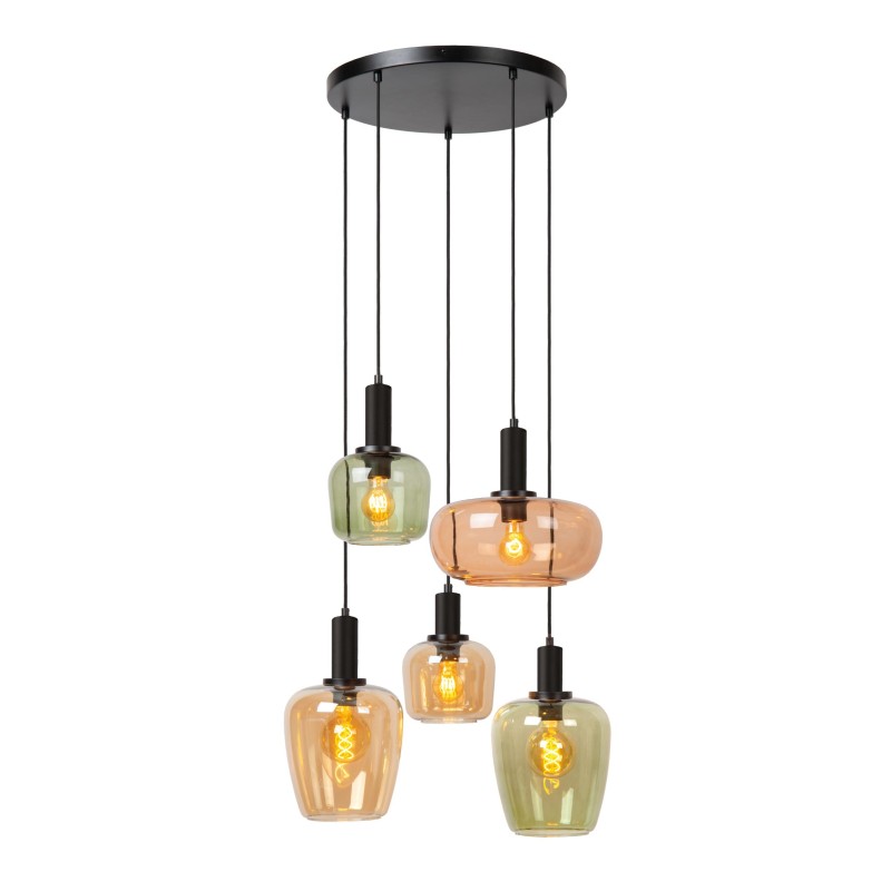Lucide ILONA - Κρεμαστό φωτιστικό - 5xE27 - Μαύρο