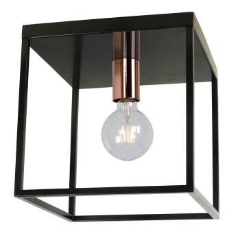 Lucide - ARTHUR Φωτιστικό Οροφής Ε27 Μαύρο Ματ (Black Mat)|Χαλκός Ματ (Copper Coloured)