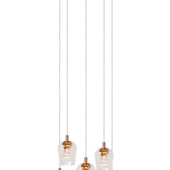 Lucide - BERLIANE Κρεμαστό Φωτιστικό LED, Διάφανο (Transparent)|Χρυσό (Gold) 2700 K