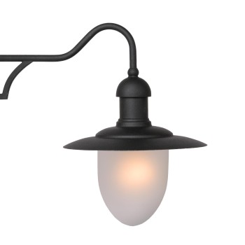 Lucide - ARUBA Επιτοίχιο Φωτιστικό Ε27 IP44 Μαύρο Ματ (Black Mat)