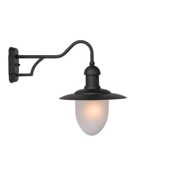 Lucide - ARUBA Επιτοίχιο Φωτιστικό Ε27 IP44 Μαύρο Ματ (Black Mat)