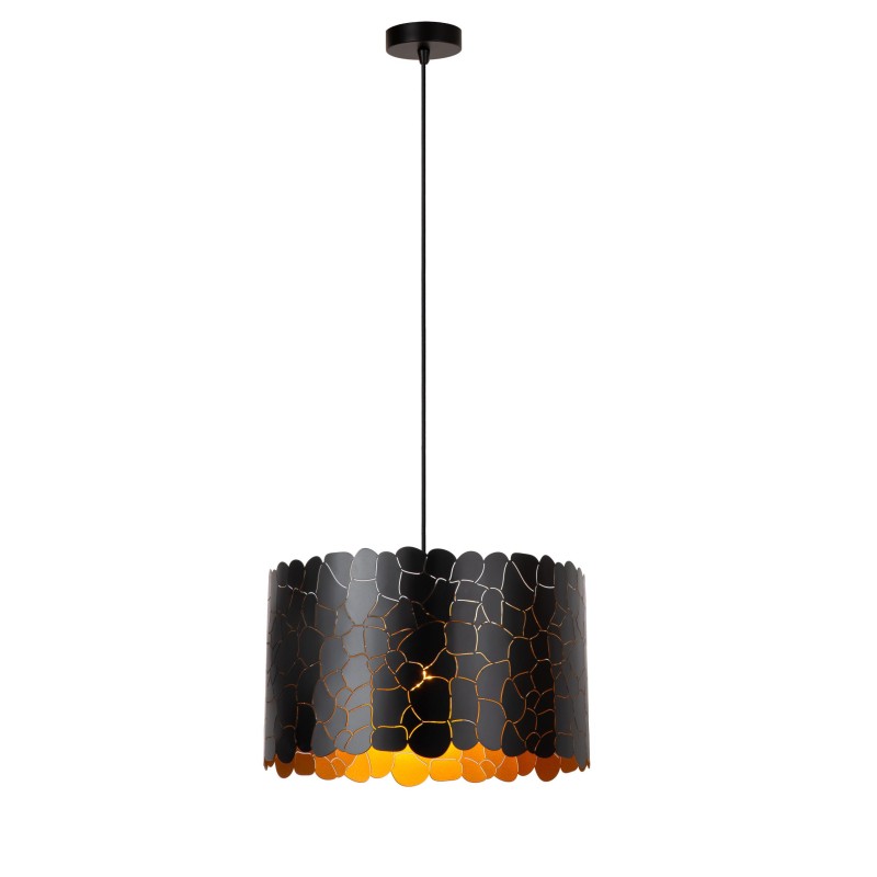 Lucide - ALMELO Φωτιστικό Κρεμαστό Ε27 Μαύρο Ματ (Black Mat)|Χρυσό (Gold)