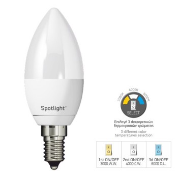 Spotlight - ΛΑΜΠΤΗΡAΣ LED E14 SWITCH TEMP 5W 