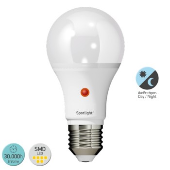Spotlight - ΛΑΜΠΤΗΡAΣ LED E27 Day/Night Sensor 10W 3000K