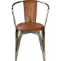 Trademark - LIVING Καρέκλα - γυαλιστερή με δέρμα Υ:80 x Π:54 x Β: 47 εκ