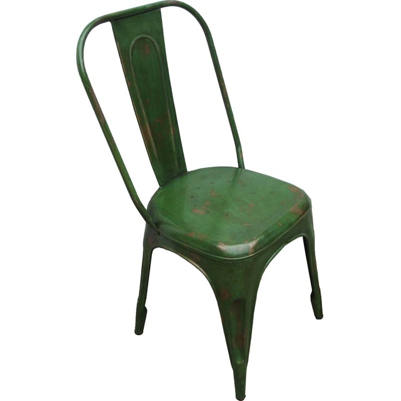 Trademark - LIVING καρέκλα ψηλή πλάτη - αντίκα πράσινο Υ:95x Π:41 x Β:50 cm