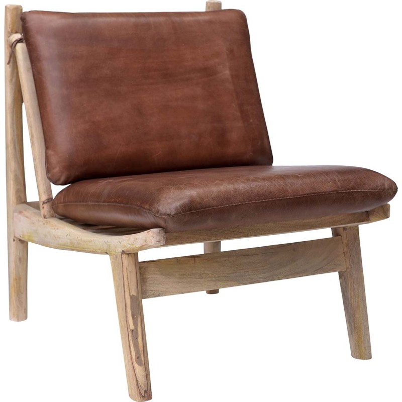 Trademark - James πολυθρόνα - καφέ δέρμα (Υ:76cm x Π: 80cm x Β: 58cm)