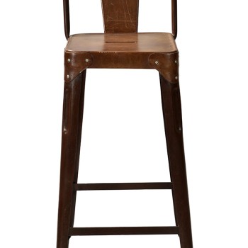 Trademark - Copenhagen σκαμπό μπαρ από σίδερο και δέρμα Υ:105cm x Π:36cm x Β:36cm