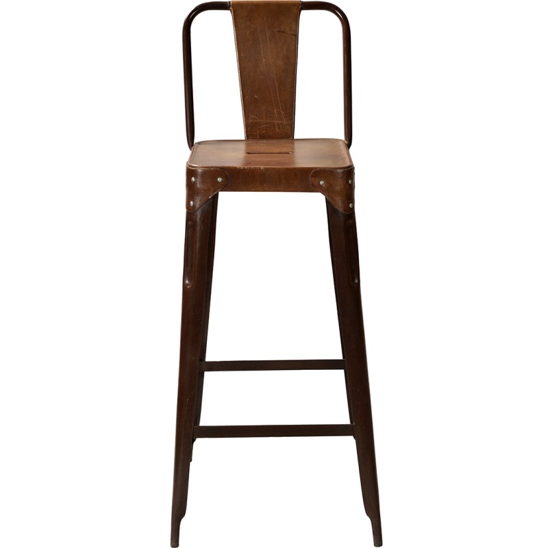 Trademark - Copenhagen σκαμπό μπαρ από σίδερο και δέρμα Υ:105cm x Π:36cm x Β:36cm