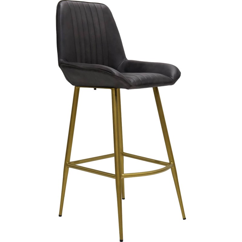 Trademark - Comfort σκαμπό μπαρ σε δέρμα - μαύρο ματ Υ:105 x Π:58 x Β: 45εκ