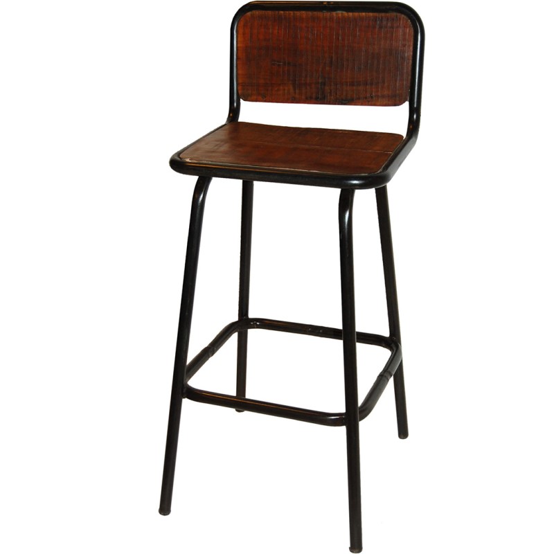 Trademark - Helmer σκαμπό μπαρ με ανακυκλωμένο ξύλο Υ:97cm x Π:41cm x Β:34cm