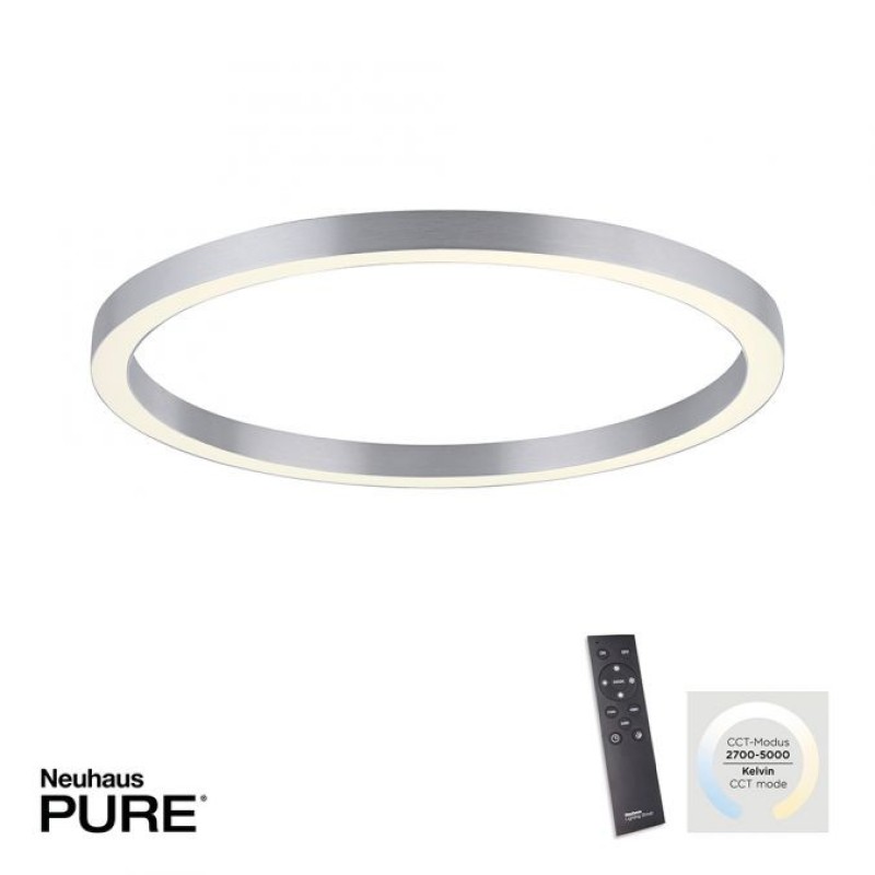 Paul Neuhaus-PURE Lines Round Φωτιστικό οροφής 70x70 LED ασημί ΚΩΔ.-SL6306-95