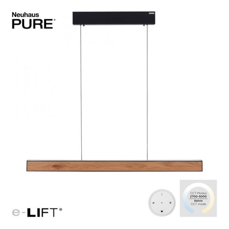 Paul Neuhaus-PURE-E-MOTION κρεμαστό φωτιστικό LED μαύρο ματ με ξύλο ΚΩΔ.-SL2570-79