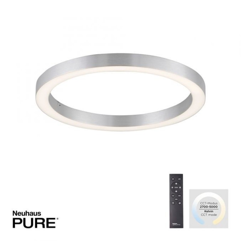Paul Neuhaus-PURE-LINES Φωτιστικό οροφής LED 50x50 ασημί ΚΩΔ.-SL6309-95