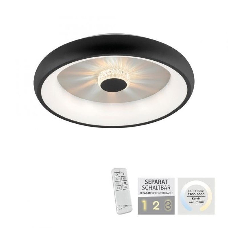 JUST LIGHT.-VERTIGO Φωτιστικό οροφής LED μαύρο ΚΩΔ.-SL14384-18