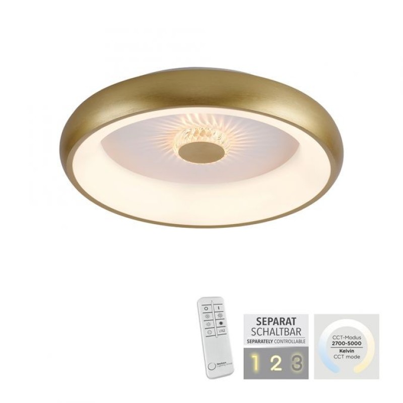 JUST LIGHT.-VERTIGO Φωτιστικό οροφής LED ματ χρυσό ΚΩΔ.-SL14384-60