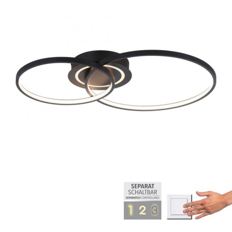 JUST LIGHT.-ASMINA Φωτιστικό οροφής LED μαύρο ΚΩΔ.-SL14540-18
