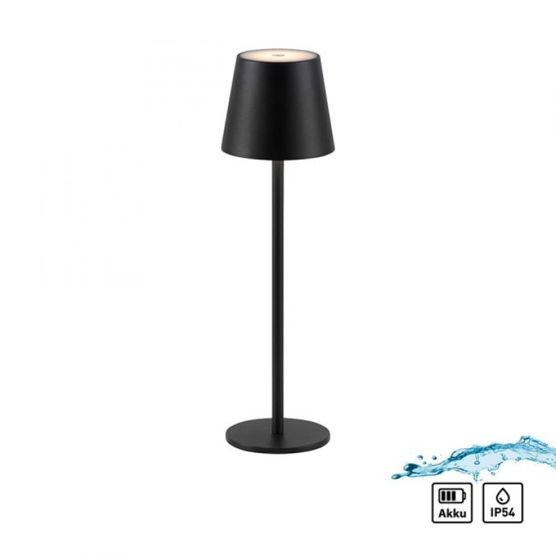 JUST LIGHT.-EURIA Επιτραπέζιο φωτιστικό μπαταρίας LED IP54 μαύρο ΚΩΔ.-SL19250-18
