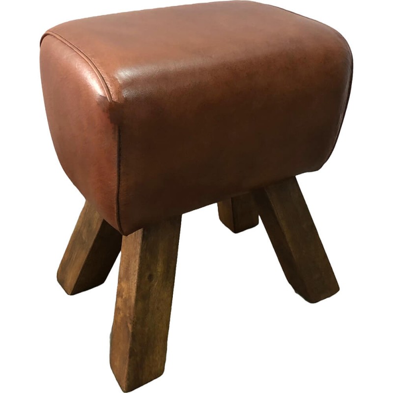 Trademark - Bonnie Δερμάτινο σκαμπό - καφέ Υ:47 εκ. x Π:40 εκ. x Β: 28 εκ