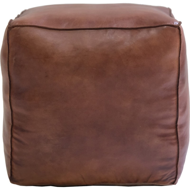 Trademark - Tazi τετράγωνο δερμάτινο πουφ Υ:40 cm x Π:40 cm x Β:40 cm