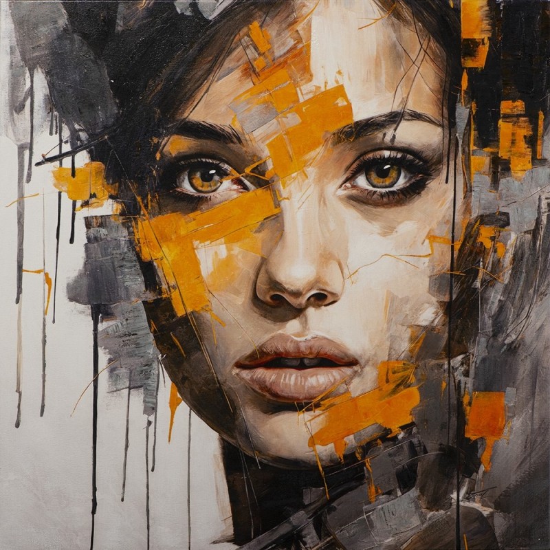 imageLAND-Πίνακας σε καμβά Brown eye girl 100x100 cm ΚΩΔ.-356104