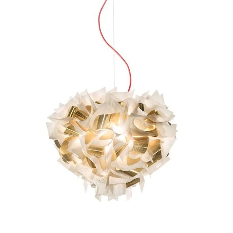 SLAMP-Veli Aurea Large Κρεμαστό φωτιστικό 4x12W E27 με Κόκκινο Καλώδιο White-Gold ΚΩΔ.-SL0804