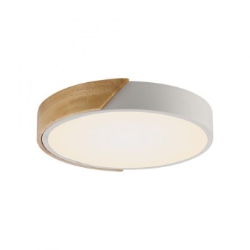 JUST LIGHT.-BILA Φωτιστικό οροφής LED στρογγυλό λευκό με ξύλινη διακόσμηση ΚΩΔ.-SL14288-16