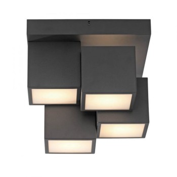 JUST LIGHT.-TETRIS Φωτιστικό οροφής LED μαύρο σχήμα κύβου ΚΩΔ.-SL14114-18
