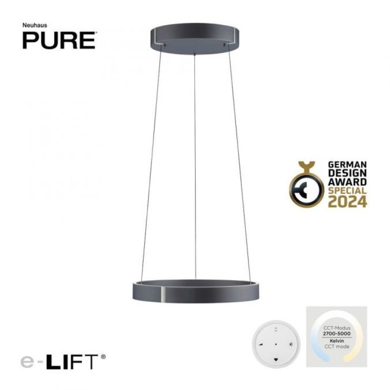 Paul Neuhaus-PURE E-Clipse Κρεμαστό φωτιστικό γκρι LED ΚΩΔ.-SL2560-15