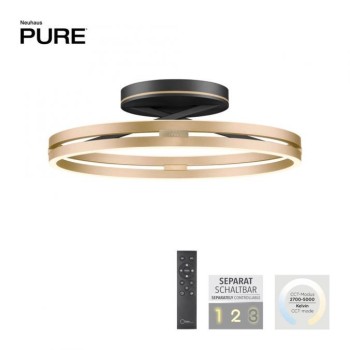 Paul Neuhaus-PURE Loop Φωτιστικό οροφής LED μαύρο-μπρούτζινο ΚΩΔ.-SL6552-68
