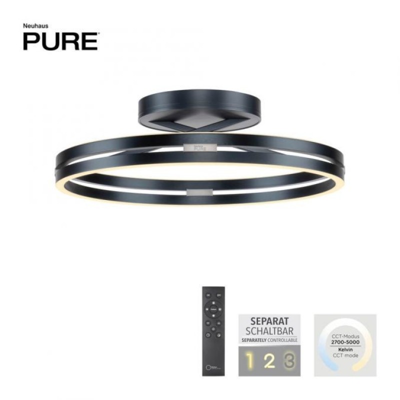 Paul Neuhaus-PURE Loop Φωτιστικό οροφής LED γκρι ΚΩΔ.-SL6552-15