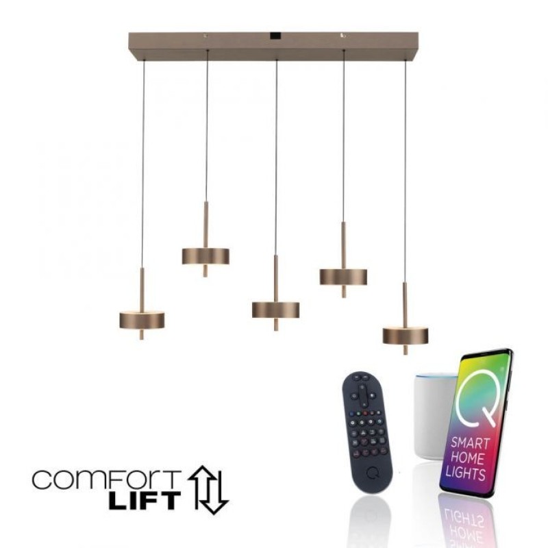 Paul Neuhaus- Q-ROTATE Κρεμαστό φωτιστικό LED 5φωτο καφέ ΚΩΔ.-SL2249-34