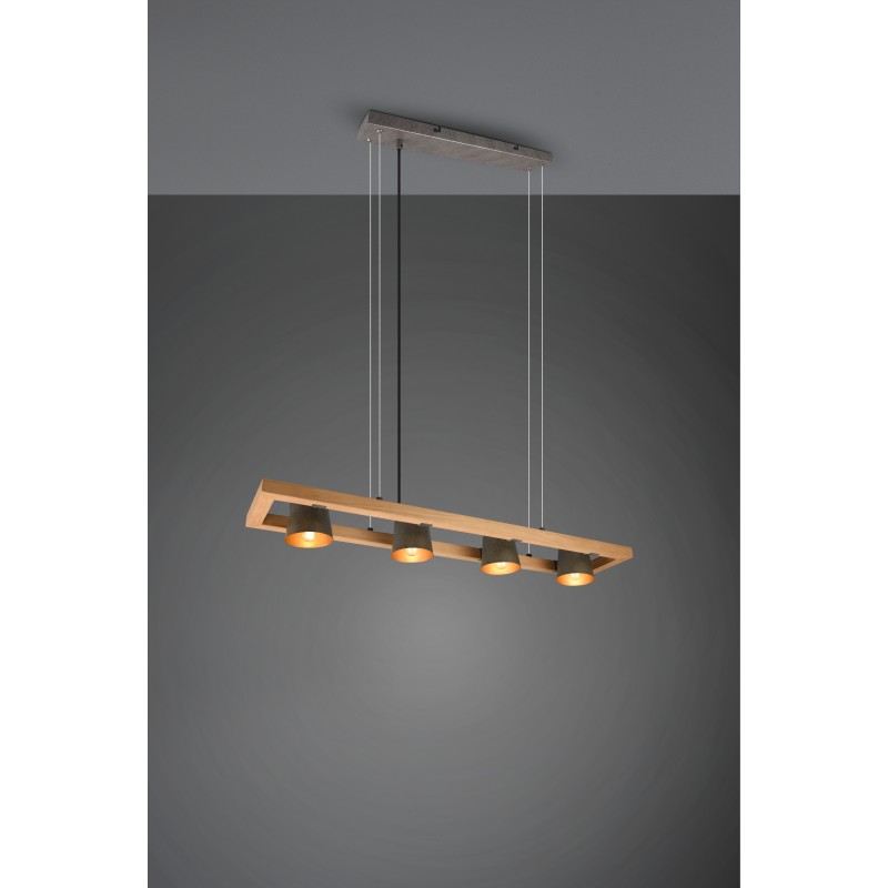 TRIO LIGHTING - Bell Κρεμαστό φωτιστικό 4xE14 Νίκελ Αντικέ ΚΩΔ.-301900467