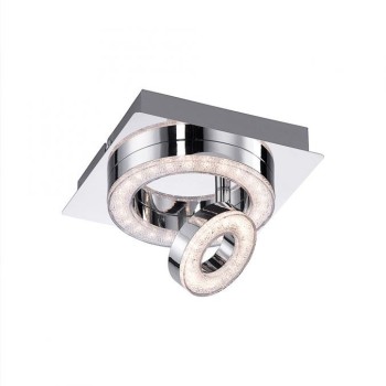 JUST LIGHT.-TIM Φωτιστικό οροφής LED χρωμίου 17x17cm ΚΩΔ.-SL14520-17