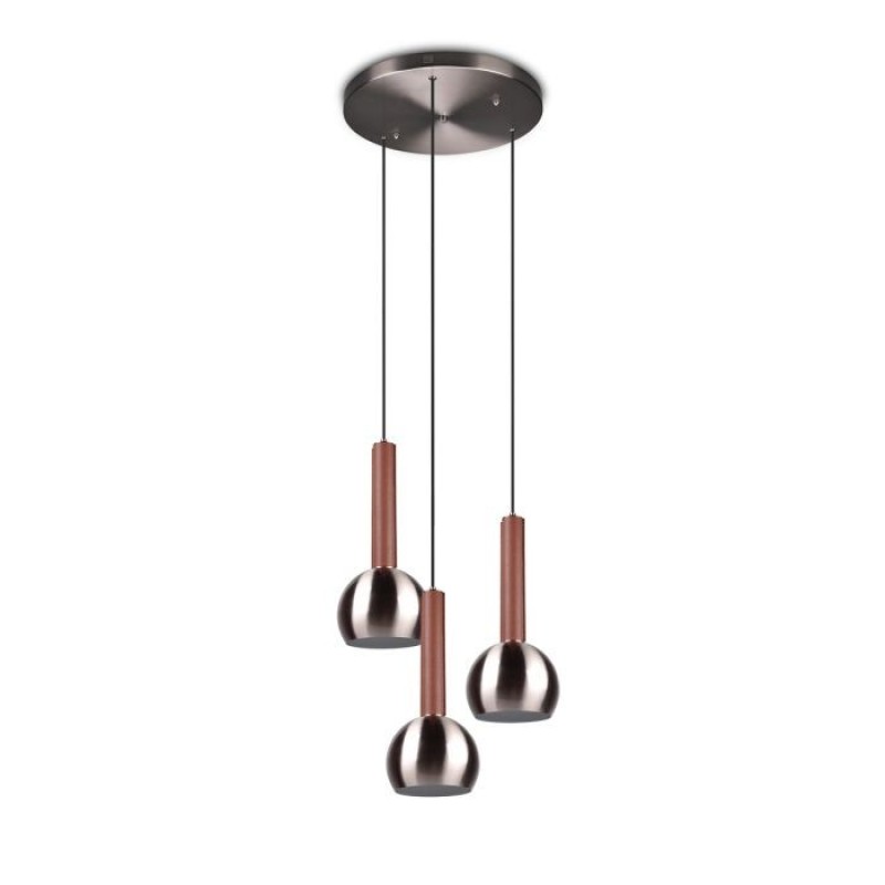 CINQUE Lighting- CILIANA Κρεμαστό φωτιστικό 3xE27 Nickel Mat- Satin ΚΩΔ.-316330307