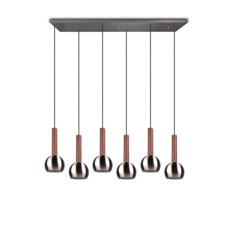 CINQUE Lighting- CILIANA Κρεμαστό φωτιστικό 6xE27 Nickel Mat- Satin ΚΩΔ.-316300607