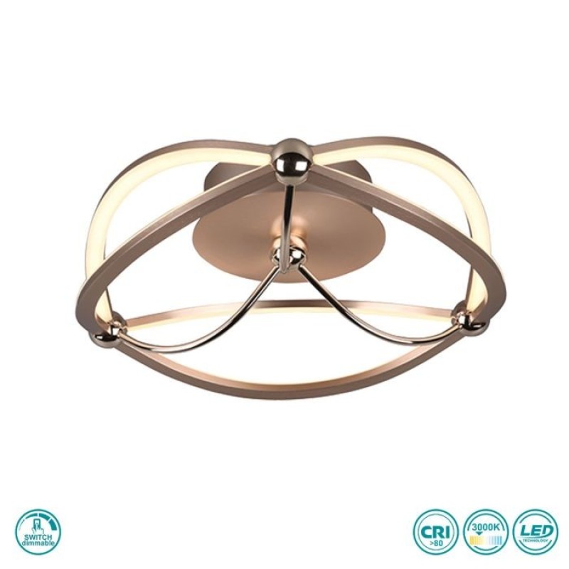 TRIO LIGHTING - Charivari Φωτιστικό οροφής LED Χρυσό Ματ ΚΩΔ.-621210108