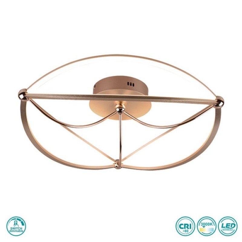 TRIO LIGHTING - Charivari Φωτιστικό οροφής LED Χρυσό Ματ ΚΩΔ.-621290108