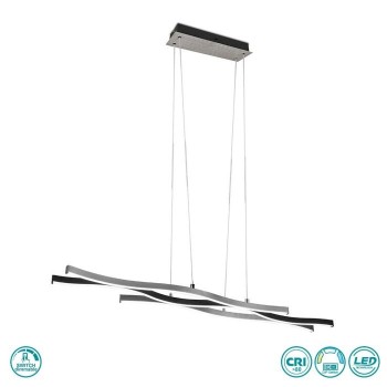 TRIO LIGHTING - Blaze Κρεμαστό φωτιστικό LED Βουρτσιστό Αλουμίνιο-Μαύρο Ματ ΚΩΔ.-341210305