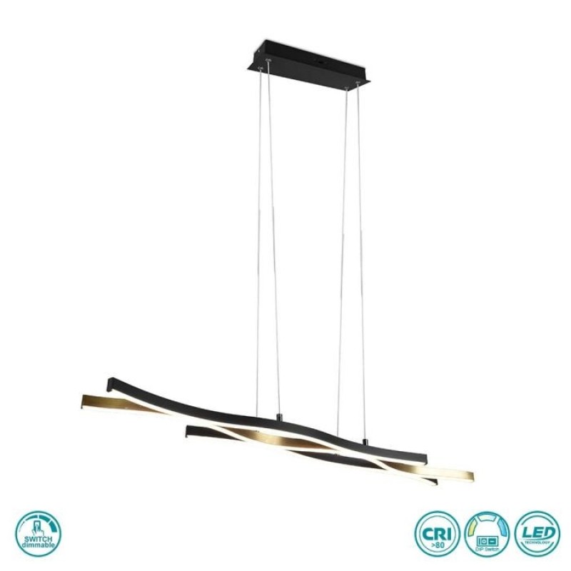 TRIO LIGHTING - Blaze Κρεμαστό φωτιστικό LED Χρυσό Ματ-Μαύρο Ματ ΚΩΔ.-341210308