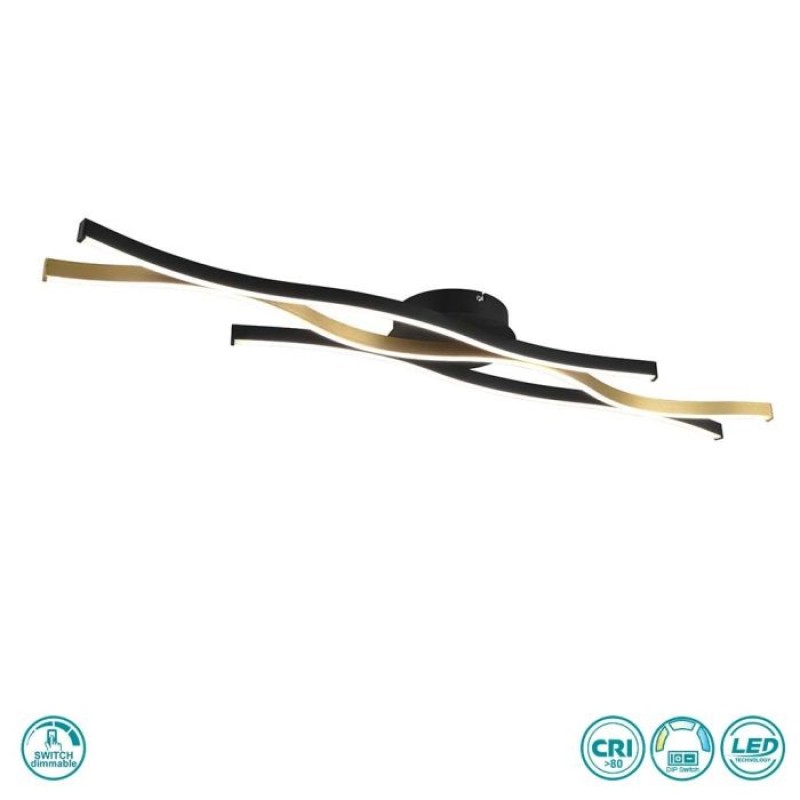 TRIO LIGHTING - Blaze Φωτιστικό οροφής LED Χρυσό Ματ-Μαύρο Ματ ΚΩΔ.-641210308