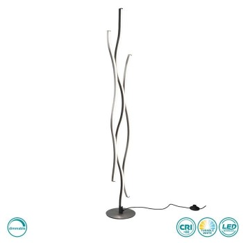 TRIO LIGHTING - Blaze Φωτιστικό δαπέδου LED Βουρτσιστό Αλουμίνιο-Μαύρο Ματ ΚΩΔ.-441210305