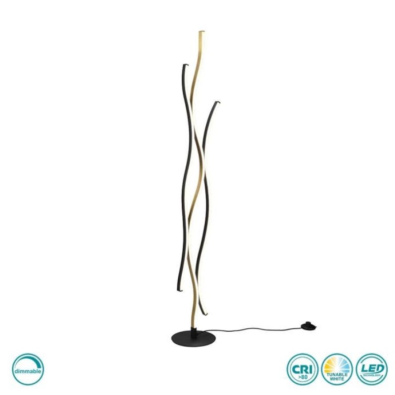TRIO LIGHTING - Blaze Φωτιστικό δαπέδου LED Χρυσό Ματ-Μαύρο Ματ ΚΩΔ.-441210308