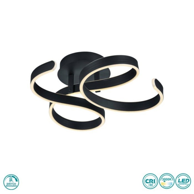 TRIO LIGHTING - Francis Φωτιστικό οροφής LED Ανθρακί ΚΩΔ.-671310142
