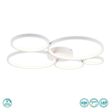 TRIO LIGHTING - Rondo Φωτιστικό οροφής LED Λευκό Ματ ΚΩΔ.-622610531