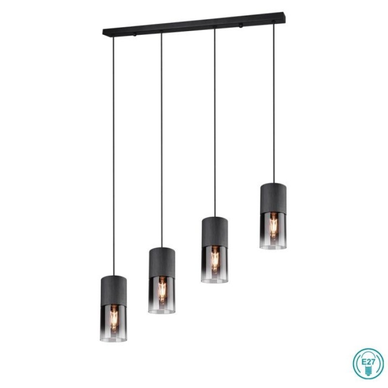 TRIO LIGHTING - Robin Κρεμαστό φωτιστικό 4xE27 Μαύρο-Φιμέ ΚΩΔ.-310600432