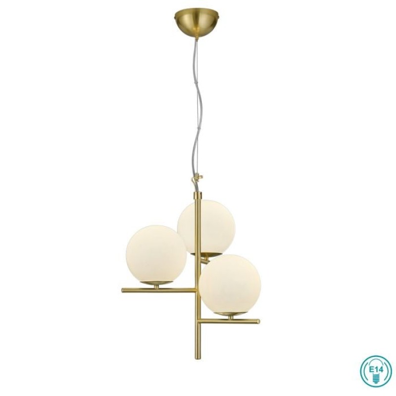 TRIO LIGHTING - Pure Κρεμαστό φωτιστικό 3xE14 Χρυσό Ματ ΚΩΔ.-302000308